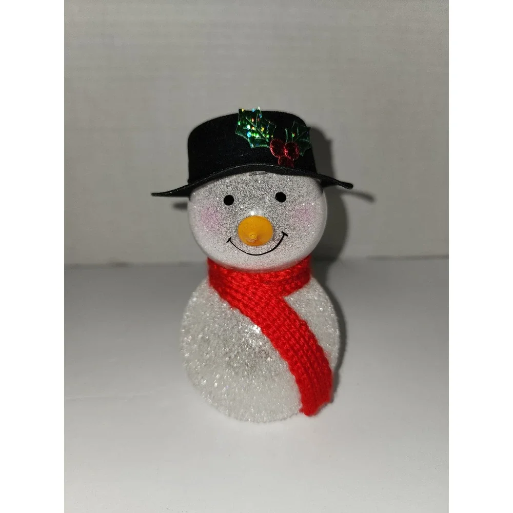 Lenox Wonder‎ Ball Snowman with Top Hat Lit Color Changing
